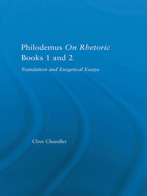 cover image of Philodemus on Rhetoric Books 1 and 2